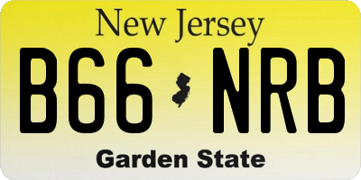 NJ license plate B66NRB