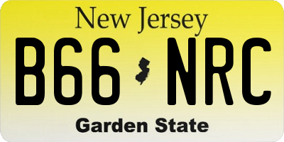 NJ license plate B66NRC