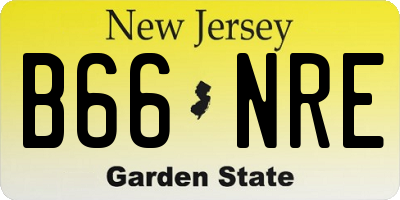 NJ license plate B66NRE