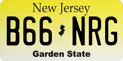 NJ license plate B66NRG
