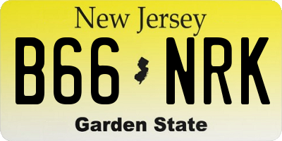 NJ license plate B66NRK