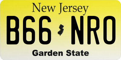 NJ license plate B66NRO