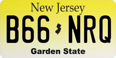 NJ license plate B66NRQ