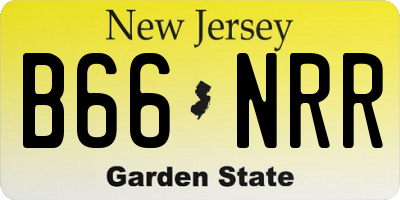 NJ license plate B66NRR