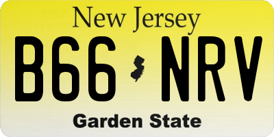 NJ license plate B66NRV