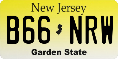 NJ license plate B66NRW