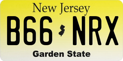 NJ license plate B66NRX