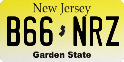 NJ license plate B66NRZ