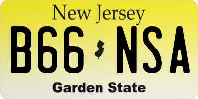 NJ license plate B66NSA