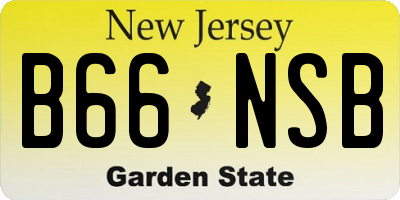 NJ license plate B66NSB
