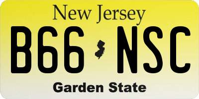 NJ license plate B66NSC
