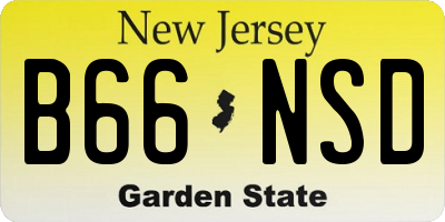 NJ license plate B66NSD