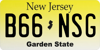 NJ license plate B66NSG