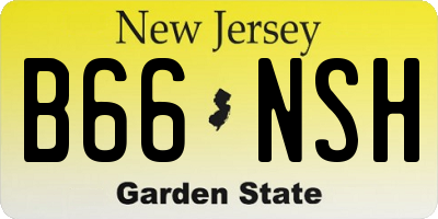 NJ license plate B66NSH