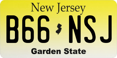 NJ license plate B66NSJ