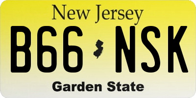 NJ license plate B66NSK