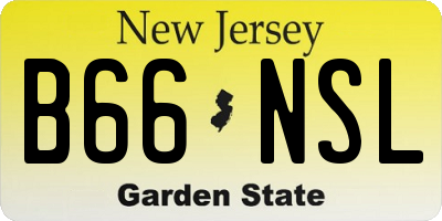 NJ license plate B66NSL