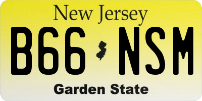 NJ license plate B66NSM