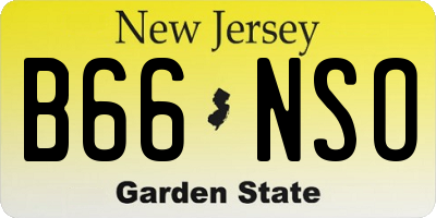 NJ license plate B66NSO