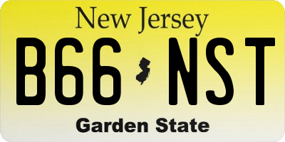 NJ license plate B66NST