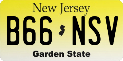 NJ license plate B66NSV