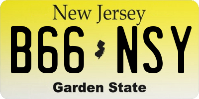 NJ license plate B66NSY