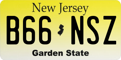 NJ license plate B66NSZ