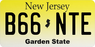 NJ license plate B66NTE