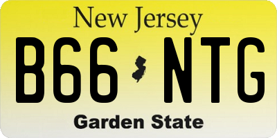 NJ license plate B66NTG