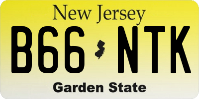 NJ license plate B66NTK