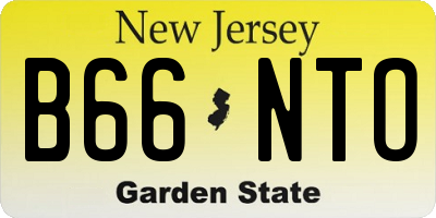 NJ license plate B66NTO