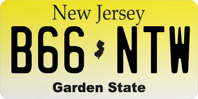 NJ license plate B66NTW