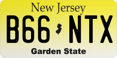NJ license plate B66NTX