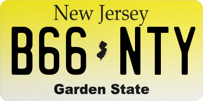 NJ license plate B66NTY