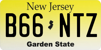 NJ license plate B66NTZ