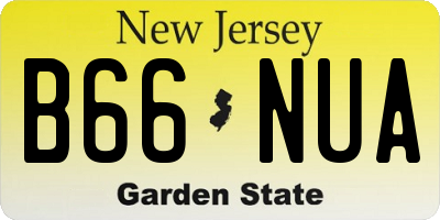 NJ license plate B66NUA