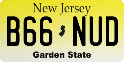 NJ license plate B66NUD