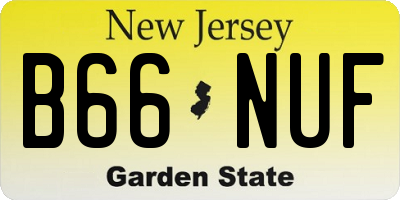 NJ license plate B66NUF