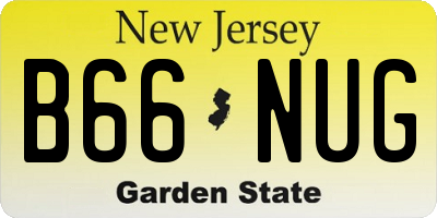 NJ license plate B66NUG