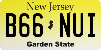 NJ license plate B66NUI