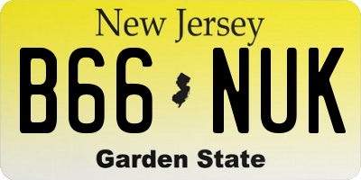 NJ license plate B66NUK