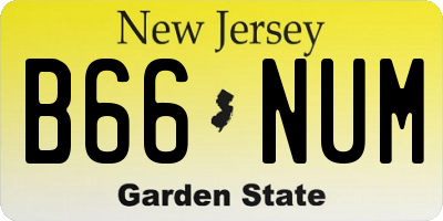 NJ license plate B66NUM
