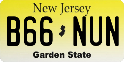 NJ license plate B66NUN
