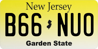 NJ license plate B66NUO