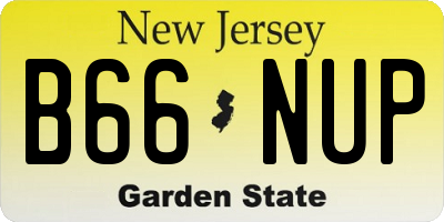 NJ license plate B66NUP