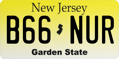 NJ license plate B66NUR