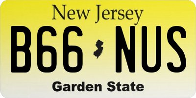 NJ license plate B66NUS