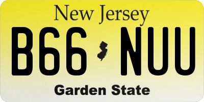 NJ license plate B66NUU
