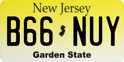NJ license plate B66NUY