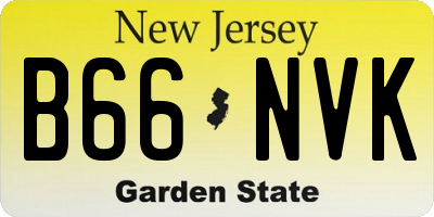 NJ license plate B66NVK
